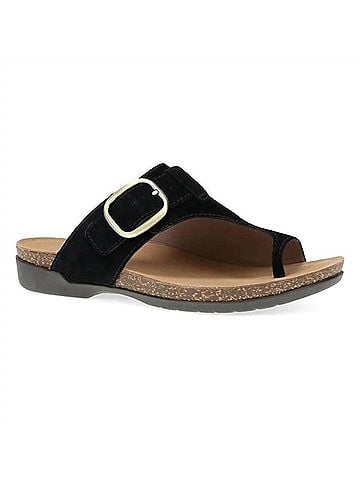 Dansko Women's Rylee Stylish Buckled Slide Sandal in Black (view 1)