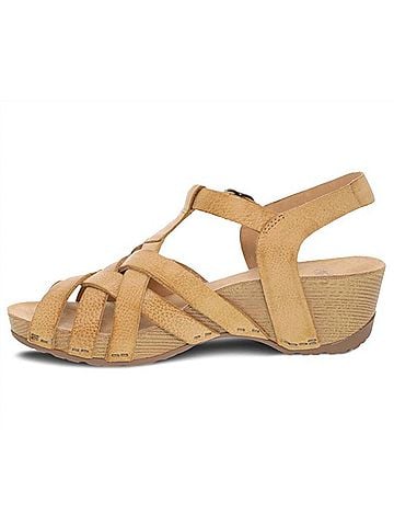 Dansko Women's Tinley Milled Burnished Sandal in Tan (view 2)