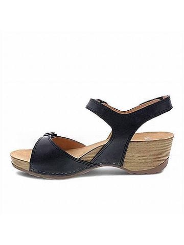 Dansko Women's Tricia Sandal in Black Milled Burnished (view 2)
