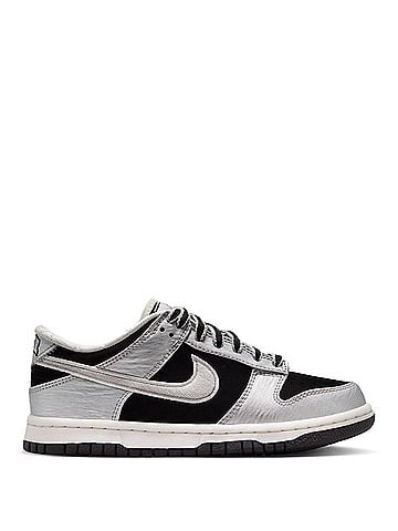 Nike Kids' Dunk Low Lv8 Shoes in Starter Jacket Metallic Silver/Black (view 1)