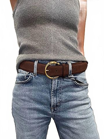 B-Low The Belt Women's Odessa Suede Belt in Chocolate Gold (view 2)