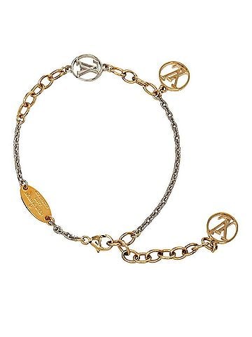 Louis Vuitton Louis Vuitton Bracelet Logomania Chain M68077 Gold Silver Plated Metal Women's LOUIS VUITTON (view 2)