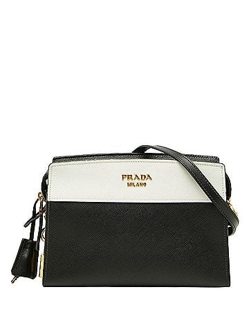 Prada Prada Esplanade Crossbody Shoulder Bag, Bicolor Black &amp; White, Grained Calfskin, Women's. (view 1)