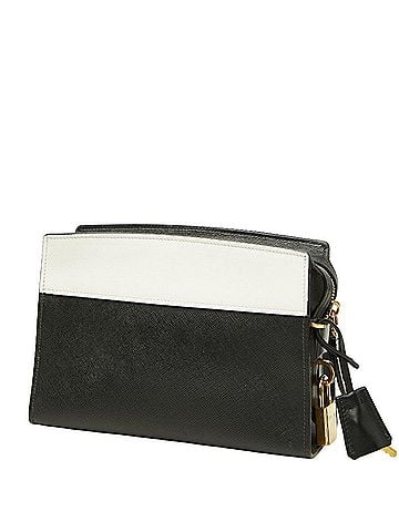 Prada Prada Esplanade Crossbody Shoulder Bag, Bicolor Black &amp; White, Grained Calfskin, Women's. (view 2)