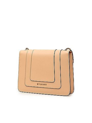 Bvlgari BVLGARI Serpenti Forever Crossbody Chain Shoulder Bag, Beige Leather, Women's (view 2)