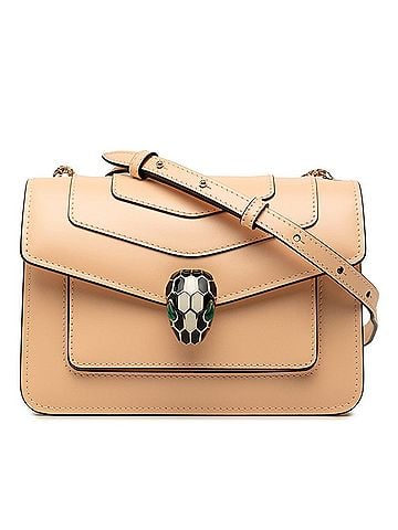 Bvlgari BVLGARI Serpenti Forever Crossbody Chain Shoulder Bag, Beige Leather, Women's (view 1)