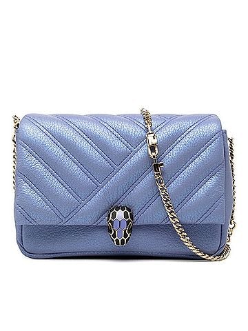 Bvlgari Bulgari Serpenti Cabochon Crossbody Chain Shoulder Bag, Purple Leather, Women's BVLGARI (view 1)