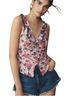 Anthropologie Floral Pink Blue Sleeveless Top Size L - photo 1