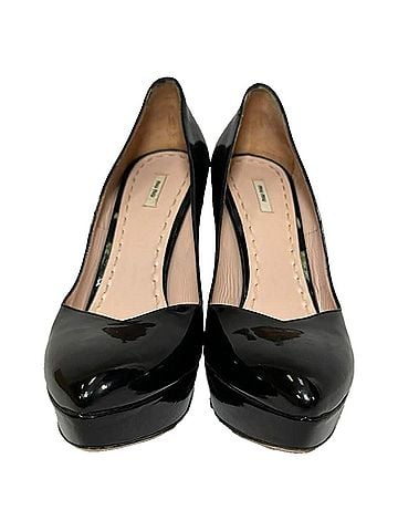 Miu Miu Miu Miu Platform Pumps in Black Patent Leather (view 2)