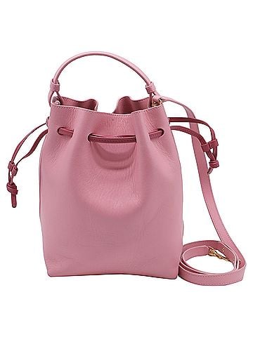 Mansur Gavriel Mansur Gavriel Confetti Drawstring Bucket Bag in Pink Leather (view 1)