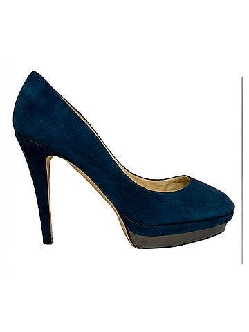 Jimmy Choo Jimmy Choo Platform Pumps in Blue Suede (view 1)
