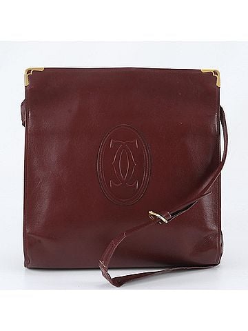 Cartier Cartier Must Line Bordeaux Clasp Leather Shoulder Bag - Brand Women's (view 1)