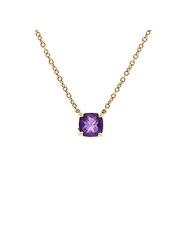 David Yurman Micro Chatelaine Pendant Necklace 18K Yellow Gold and Amethyst 5mm (view 1)