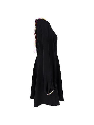 Emilio Pucci Emilio Pucci Long-Sleeve Flared Mini Dress in Black Polyester (view 2)
