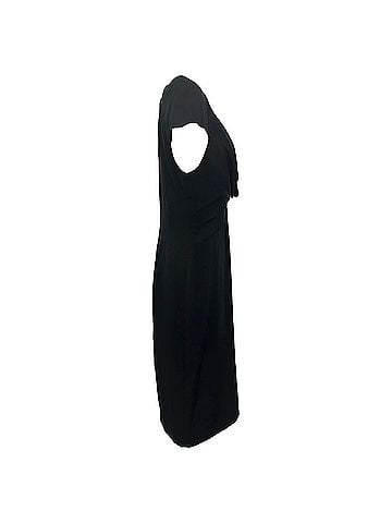 Alexander McQueen Alexander McQueen Cowl Neck Midi Dress in Black Silk (view 2)