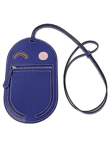 Hermès HERMES (U stamp) Chevre Mysore In-the-Loop To Go Wink GM Smartphone Shoulder Bag/Case - Blue Electric Women's (view 1)