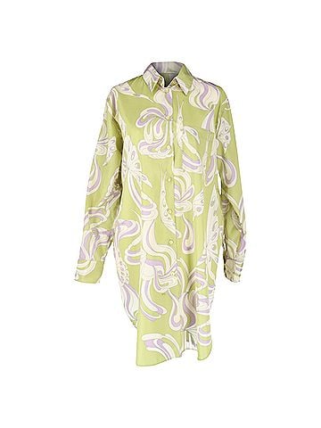 Emilio Pucci Emilio Pucci Farfalle-Print Button-Down Shirt in Green Polyester (view 1)