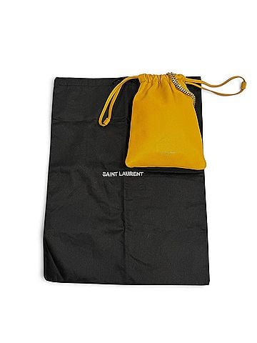 Saint Laurent Yves Saint Laurent SAINT LAURENT PARIS 640714 Drawstring Leather Chain Shoulder Bag, Yellow, Made in Italy, Women's, with Dust Bag. (view 2)