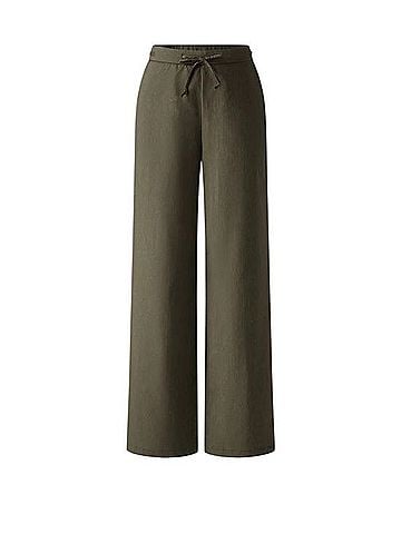 OGL Olive Wide-Leg Drawstring Pants Casual Pants (view 1)