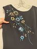 Virgo 100% Polyester Floral Black Blue Gold Cocktail Dress Size 10 - photo 4
