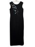 Virgo 100% Polyester Floral Black Blue Gold Cocktail Dress Size 10 - photo 1