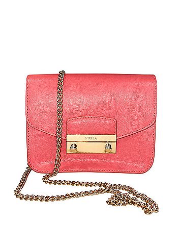 FURLA JULIA MINI CORAL SAFFIANO Leather Crossbody Bag (view 1)