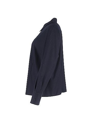 AKRIS Akris Long Sleeve Shirt in Black Wool (view 2)