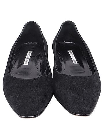 Manolo Blahnik Manolo Blahnik Gelista Ballet Flats in Black Suede (view 2)