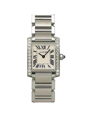 Cartier Cartier Tank Francaise SM W4TA0008 Women's Watch, Diamond Bezel, Ivory, Quartz Watch (view 1)