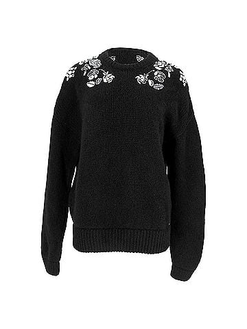 Dsquared2 Dsquared2 Knitted Embellished Sweater in Black Alpaca Wool (view 1)