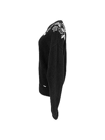 Dsquared2 Dsquared2 Knitted Embellished Sweater in Black Alpaca Wool (view 2)