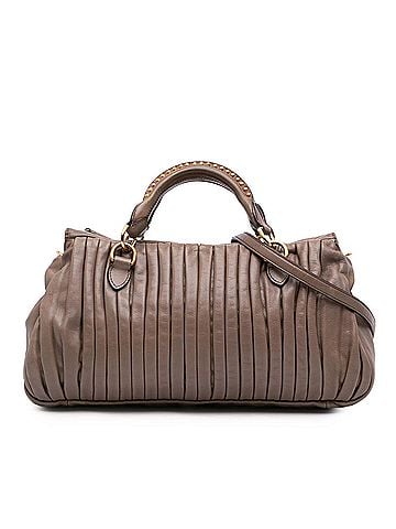 Miu Miu Nappa Bosco Pleated Satchel (view 1)