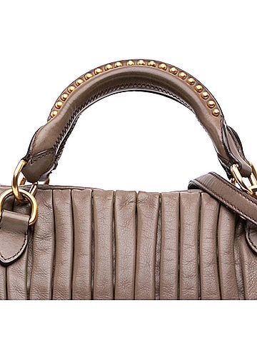 Miu Miu Nappa Bosco Pleated Satchel (view 2)