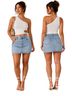Gitano 100% Cotton Solid Blue Denim Skirt Size 26 waist - photo 1