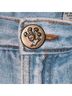Gitano 100% Cotton Solid Blue Denim Skirt Size 26 waist - photo 5