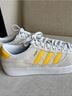 Adidas 100% Suede White Yellow Sneakers Size 6 1/2 - photo 4