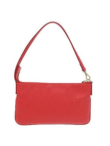 Fendi Fendi Zucchino Tassel 8M0245 Leather Red Handbag Mini Bag 1375FENDI (view 2)