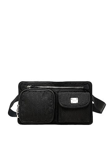 Christian Dior Christian Dior Dior Trotter Waist Pouch Shoulder Bag Black Canvas Leather Women's (view 1)