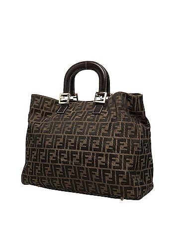 Fendi Fendi Zucca Handbag Tote Bag Brown Canvas Leather Women's FENDI (view 2)
