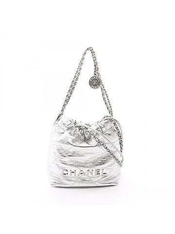 Chanel Chanel CHANEL 22 Mini 2-Way Shoulder Bag Handbag Leather Women's Silver (view 1)