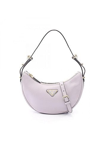 Prada Prada SOFT CALF ARCHE 2-Way Handbag, Leather, Women's, Purple, 1BC194 (view 1)