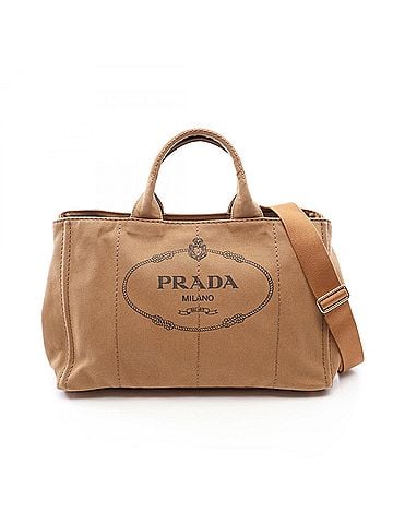 Prada Prada CANAPA 2-Way Tote Bag/Handbag, Canvas, Women's, Brown (view 1)