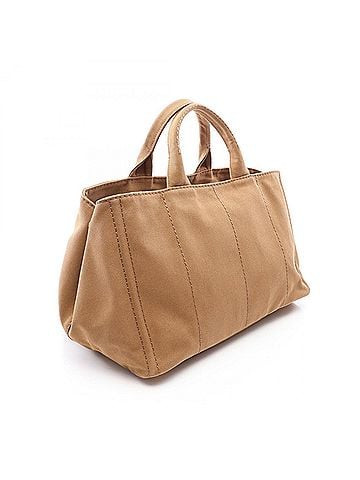 Prada Prada CANAPA 2-Way Tote Bag/Handbag, Canvas, Women's, Brown (view 2)