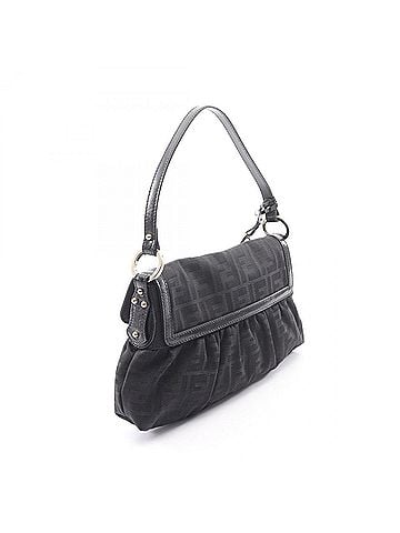 Fendi Fendi Zucca Shoulder Bag/Handbag, Canvas and Leather, Women's, Black (8BR445) (view 2)