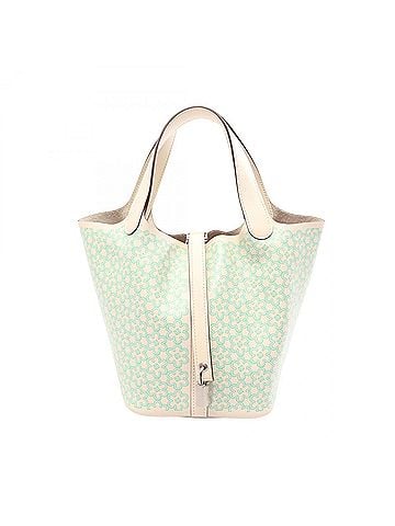 Hermès Hermes Picotin Lock PM Lucky Daisy Handbag, Leather, Veau Swift, Women's, Ivory, Green, Blue, Vert (view 1)