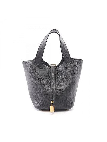 Hermès Hermes Picotin Lock PM Handbag, Leather, Taurillon Clemence Women's, Black (view 1)