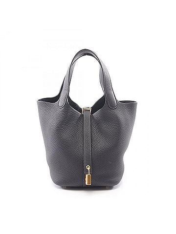 Hermès Hermes Picotin Lock PM Handbag, Leather, Taurillon Clemence Women's, Navy Blue (view 1)