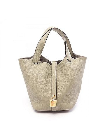 Hermès Hermes Picotin Lock PM Handbag, Leather, Taurillon Clemence Women's, Green (view 1)