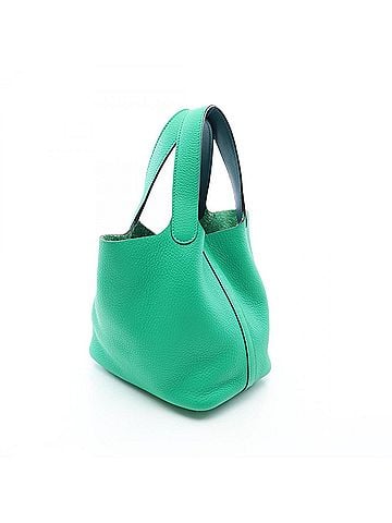 Hermès Hermes Picotin Lock PM Handbag, Leather, Taurillon Clemence Leather (Veau Swift), Women's, Green (view 2)