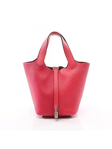 Hermès Hermes Picotin Lock PM Casaque Handbag, Leather, Taurillon Clemence, Women's, Pink/Red, 064427CK (view 1)